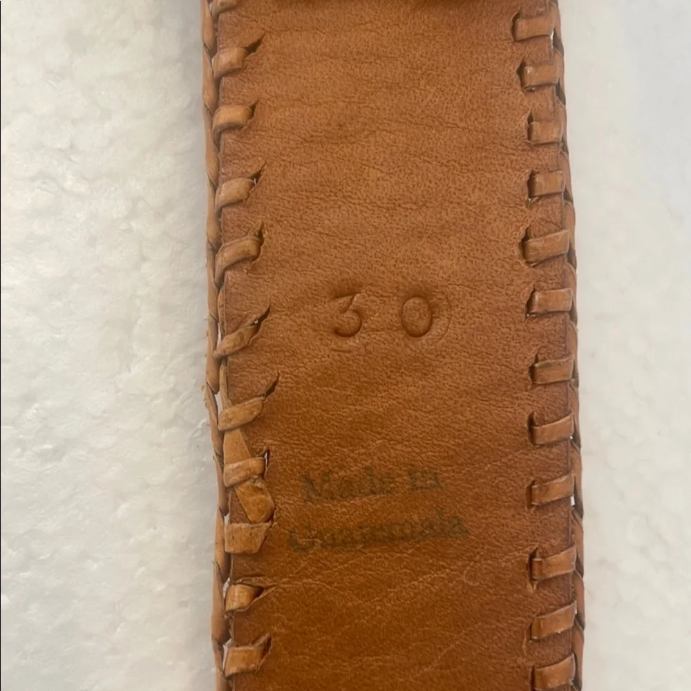 Vintage Handcrafted Multicolor Patterned Leather Guatamalan Belt size 30 unisex